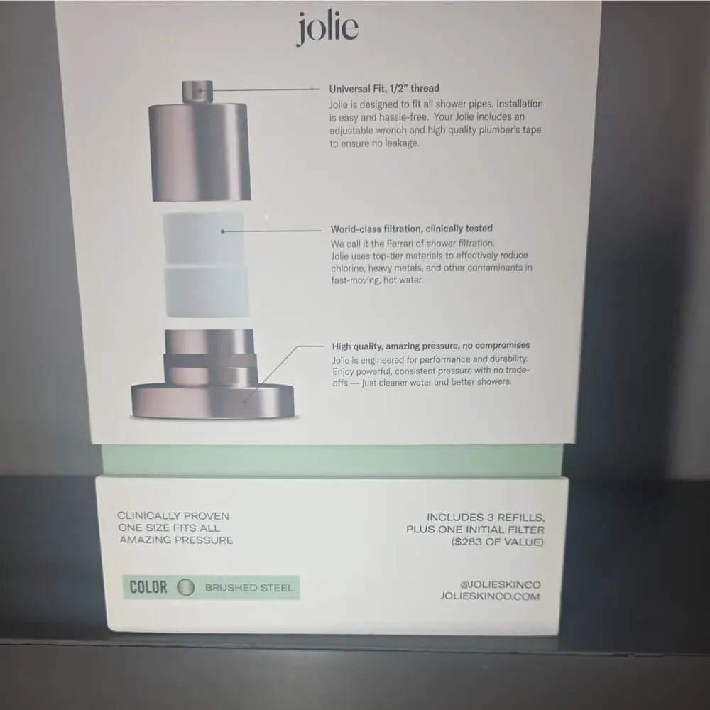 Jolie The Filtere Shower Head Brushed Steel W/ 4 Filters
